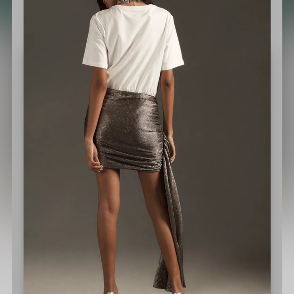 Porridge Crew-Neck Metallic Twofer Mini Dress - Picture 3 of 11